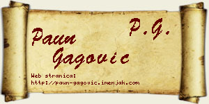 Paun Gagović vizit kartica